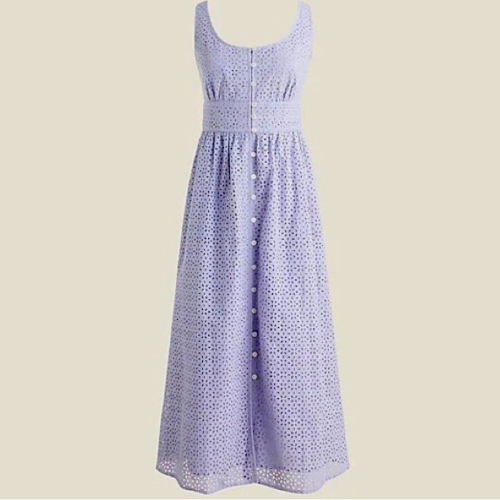 J Crew eyelet button front dress